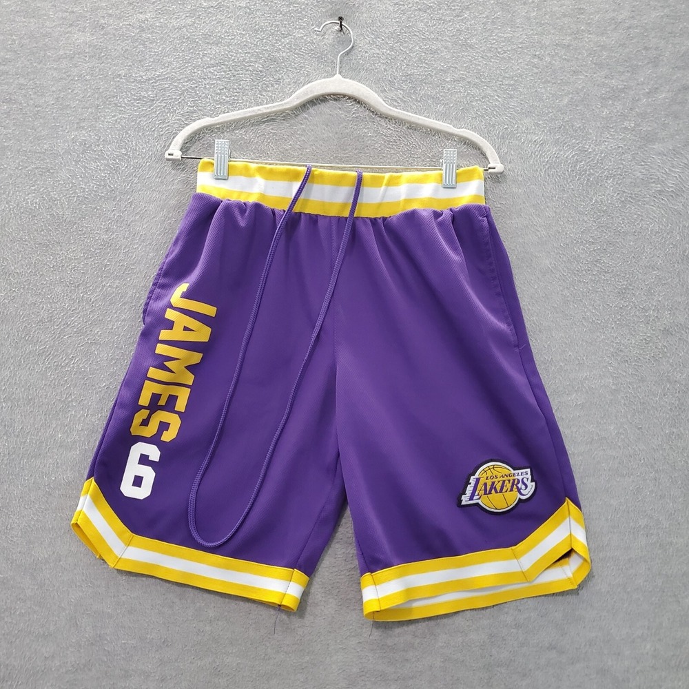 Los Angeles Lakers Men Activewear‎ Shorts Medium Purple UNK Logo LeBron James 6